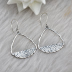 Textured Artisan Hammered Drop Dangle Earrings 925 Sterling Silver