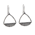 Hammered Open Triangle Dangle Earrings – 925 Sterling Silver