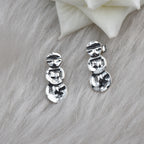 Hammered Modern Textured Statement Stud Earrings 925 Sterling Silver