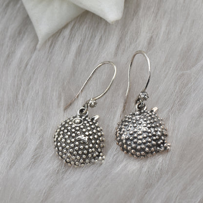 Puffer Fish Dangle Earrings – 925 Sterling Silver