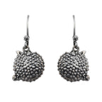 Handmade Ocean-Inspired Textured Puffer Fish Dangle Earrings 925 Sterling Silver