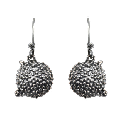 Puffer Fish Dangle Earrings – 925 Sterling Silver