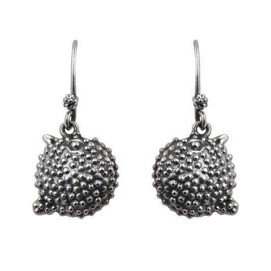 Puffer Fish Dangle Earrings – 925 Sterling Silver