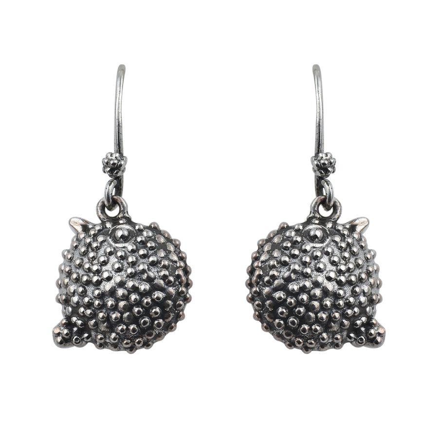 Puffer Fish Dangle Earrings – 925 Sterling Silver