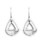 Geometric Triangle Teardrop Dangle Earrings 925 Sterling Silver