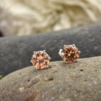 5mm Round Citrine Stud Earrings 925 Sterling Silver