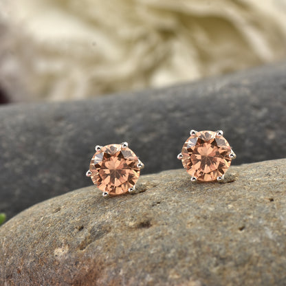 5mm Round Citrine Stud Earrings – 925 Sterling Silver