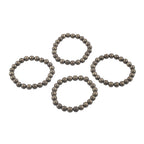 Natural Pyrite Beaded Stretch Bracelet | Raw Metallic Stone Bracelet for Men & Women