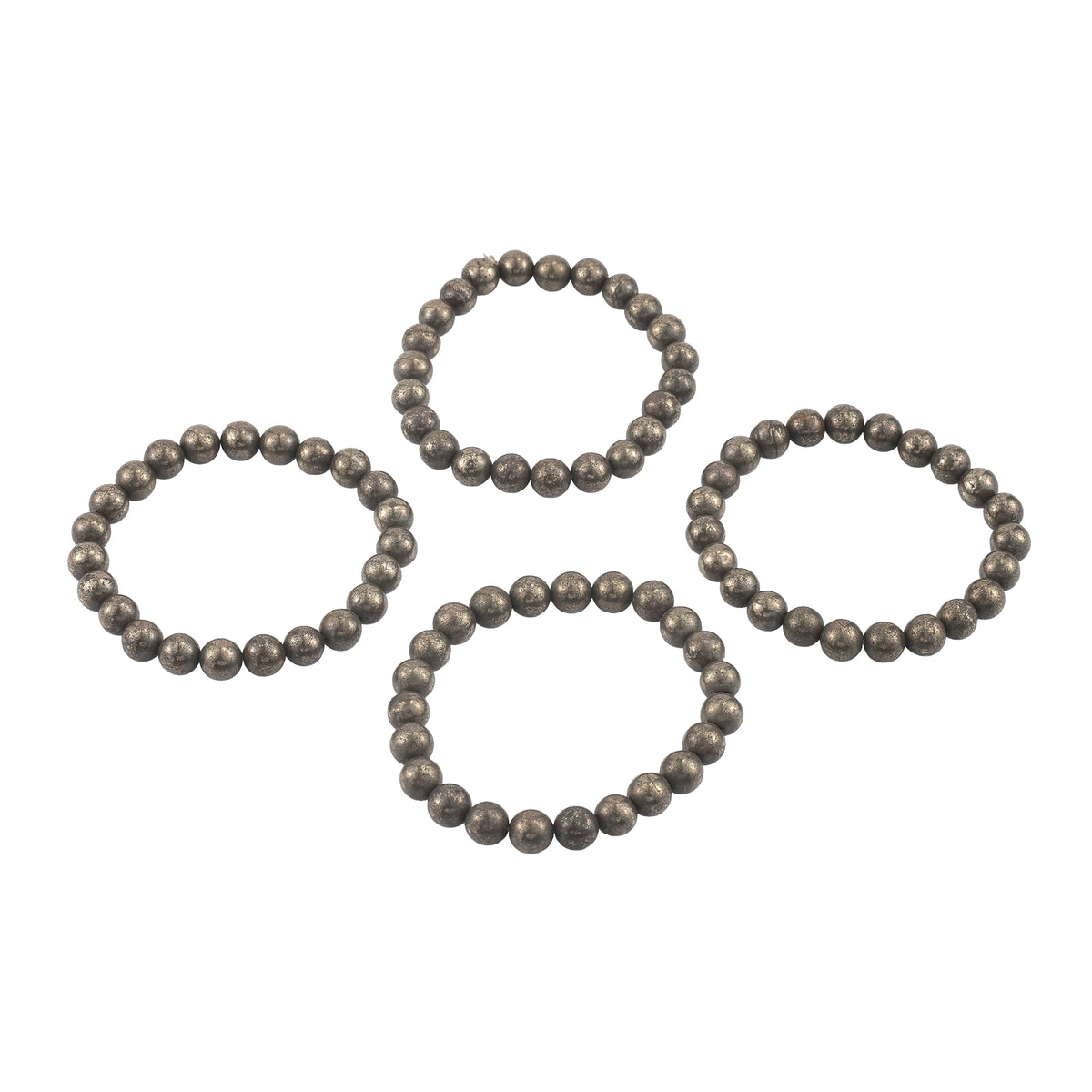 Pyrite Beaded Stretch Demifine Bracelet for Men and Women