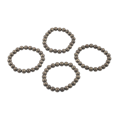 Pyrite Beaded Stretch Demifine Bracelet for Men and Women