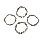 Natural Pyrite Beaded Stretch Bracelet | Raw Metallic Stone Bracelet for Men & Women