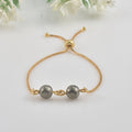 925 Sterling Silver Gold Plated Adjustable Pyrite Slider Bracelet