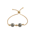 Adjustable Slider Demifine Bracelet with Dual Metallic Beads