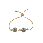 925 Sterling Silver Gold Plated Adjustable Pyrite Slider Bracelet
