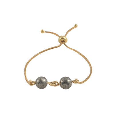 Dual Metallic Bead Slider Demifine  Bracelet