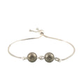 Adjustable Slider Demifine Bracelet with Dual Textured Beads – Silver Finish