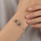 925 Sterling Silver Adjustable Pyrite Slider Bracelet