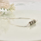 925 Sterling Silver Adjustable Pyrite Bead Slider Bracelet