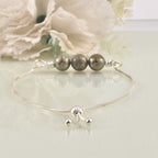 925 Sterling Silver Adjustable Pyrite Bead Slider Bracelet