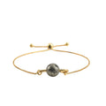 Single Pyrite Bead Slider Demifine Bracelet – Gold Finish
