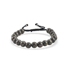 Adjustable Pyrite Gemstone Beaded Macrame Bracelet for Men & Women