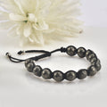 Adjustable Handwoven Pyrite Beaded Shamballa Bracelet for Men & Women