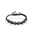 Black Macrame Pyrite Shamballa Demifine Bracelet