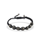 Adjustable Handwoven Pyrite Gemstone Shamballa Bracelet for Men & Women
