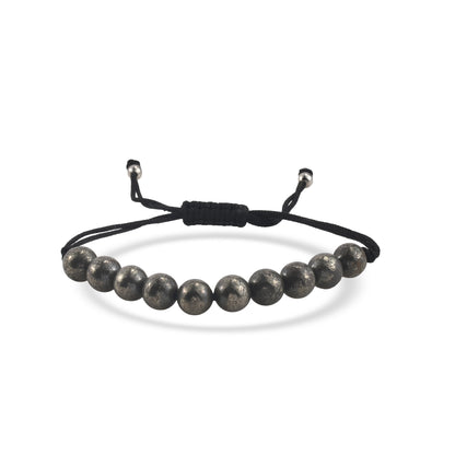 Adjustable Pyrite Sliding Knot Macrame Demifine  Bracelet