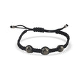 Triple Pyrite Macrame Shamballa Demifine  Bracelet
