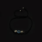 Adjustable Protection Evil Eye Cord Bracelet with Natural Pyrite Gemstones