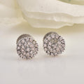 1.80mm Round White CZ Cluster Brass Stud Earrings