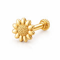Sunflower South Indian Screw Back Nose Pin – 925 Sterling Silver
