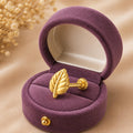 Leaf Design Nose Pin for Women - 925 Sterling Silver Yellow Plated