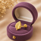 Leaf Design Nose Pin for Women - 925 Sterling Silver Yellow Plated
