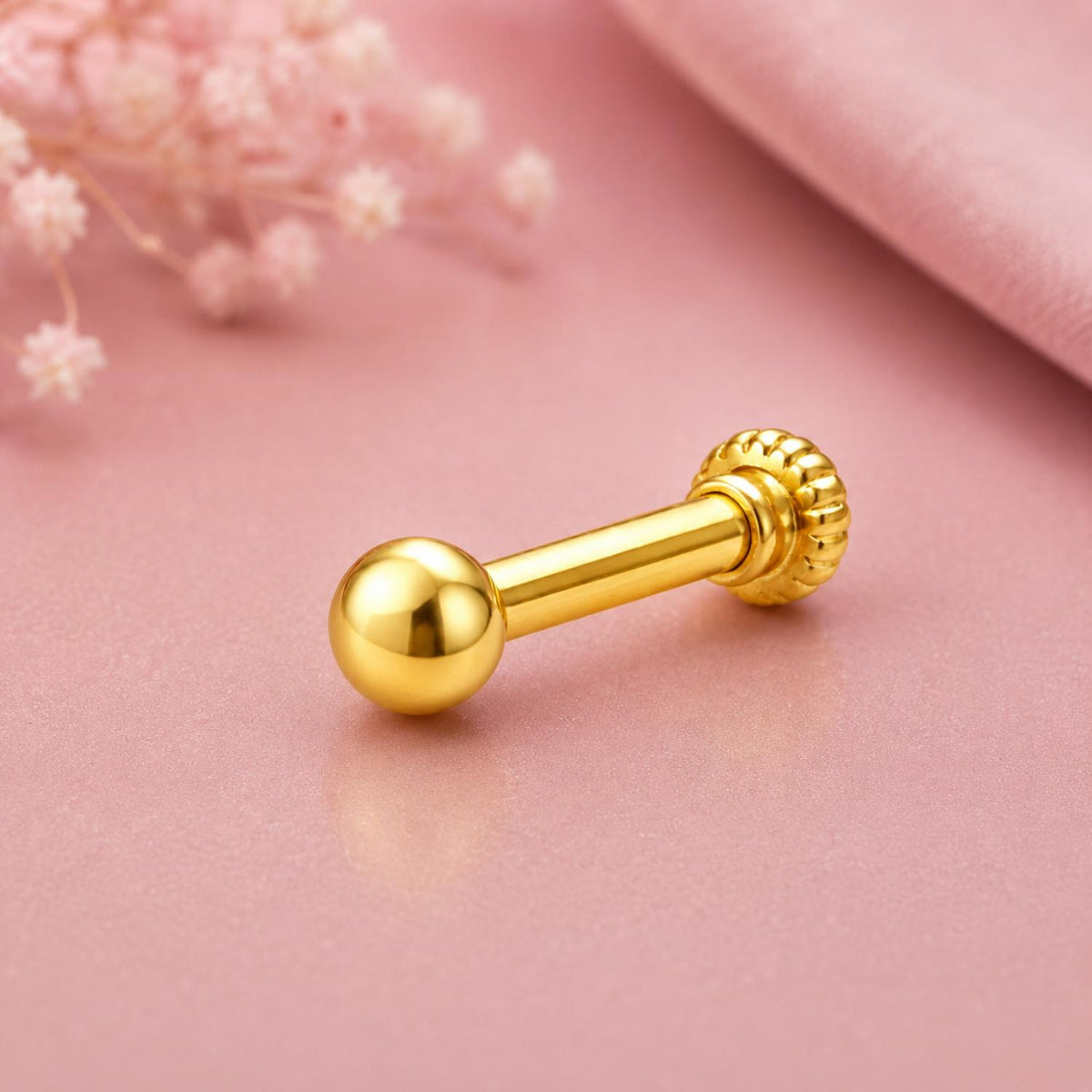 Plain Ball Screw Back Nose Pin – 925 Sterling Silver