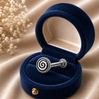 925 Sterling Silver Oxidized Spiral Disc Screw Back Nose Pin for Women