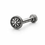 925 Sterling Silver Oxidized Sunflower Disc Screw Back Nose Pin for Women