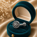 925 Sterling Silver Oxidized Sunflower Disc Screw Back Nose Pin for Women