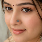 925 Sterling Silver Oxidized Sunflower Disc Screw Back Nose Pin for Women