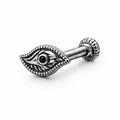 Oxidised Evil Eye Screw Back Nose Pin – 925 Sterling Silver