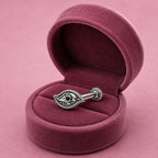 925 Sterling Silver Oxidized Evil Eye Screw Back Nose Pin for Women