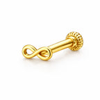 925 Sterling Silver Yellow Plated Infinity Screw Back Nose Pin for Women