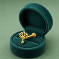 925 Sterling Silver Yellow Plated Lotus Drop Screw Back Nose Pin for Women