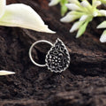 Traditional Indian Floral Nose Pin 925 Sterling Silver Oxidized