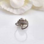 Vintage Tribal Floral Nose Pin 925 Sterling Silver Oxidized