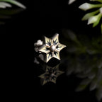 Enamel Black & Cream Star Nose Pin 925 Sterling Silver