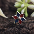 Enamel Red & Blue Star Nose Pin 925 Sterling Silver