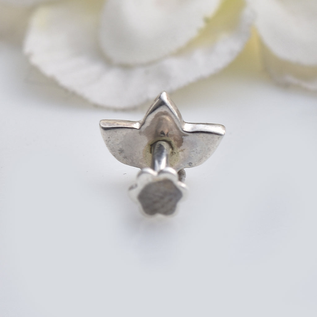 Enamel Multicolor Three-Petal Floral Nose Pin 925 Sterling Silver