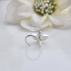 Enamel Multicolor Three-Petal Floral Nose Pin 925 Sterling Silver